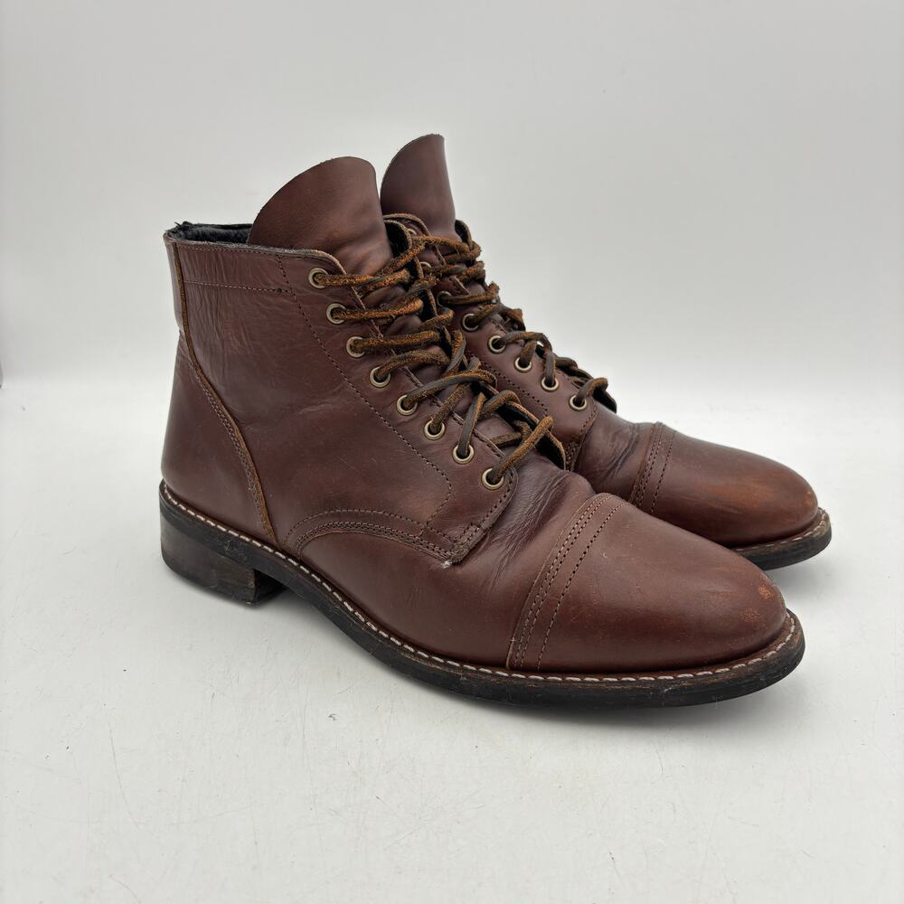 Thursday Boot Company Captain Brown Leather Lace Up Boots Men's 11 D